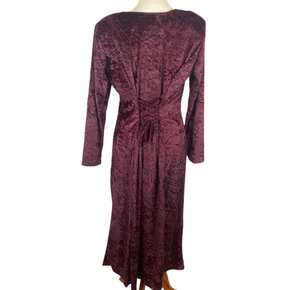 Vintage woman’s Brett Alixander maroon velvet dress size 12 - Picture 5 of 6